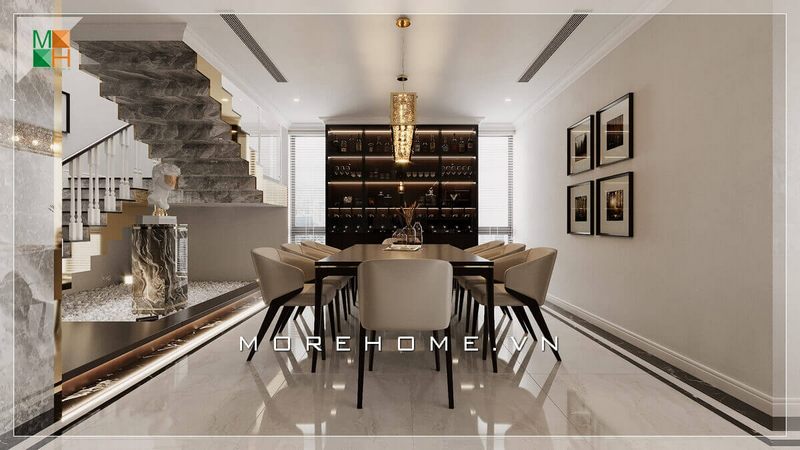 Chiêm ngưỡng mẫu thiết kế không gian nội thất phòng ăn đẹp, hiện đại sang trọng cho biệt thự, nhà phố, chung cư cao cấp.